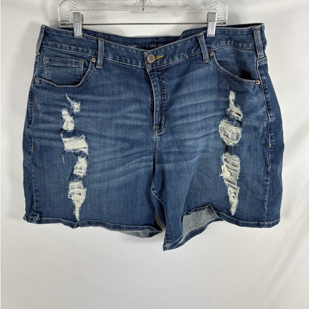 Lane Bryant Blue Distressed Jean Shorts Size 22